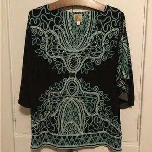 Black and Green Women's Top